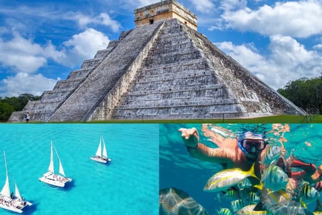 Cancún Ticket Tour Combinado: Chichén Itzá y Catamarán a Isla Mujeres con Almuerzo Incluido
