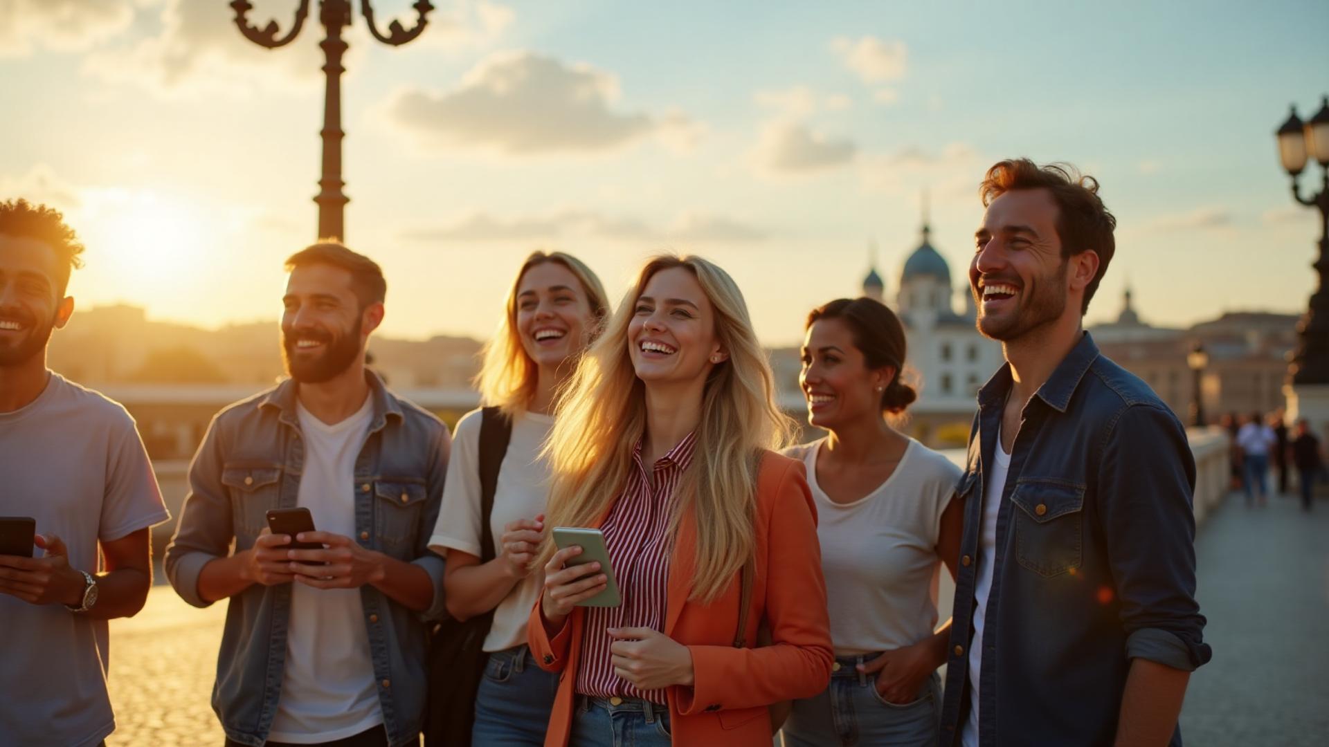 Guia de turismo brasileiro mostrando pontos turísticos em cidade europeia